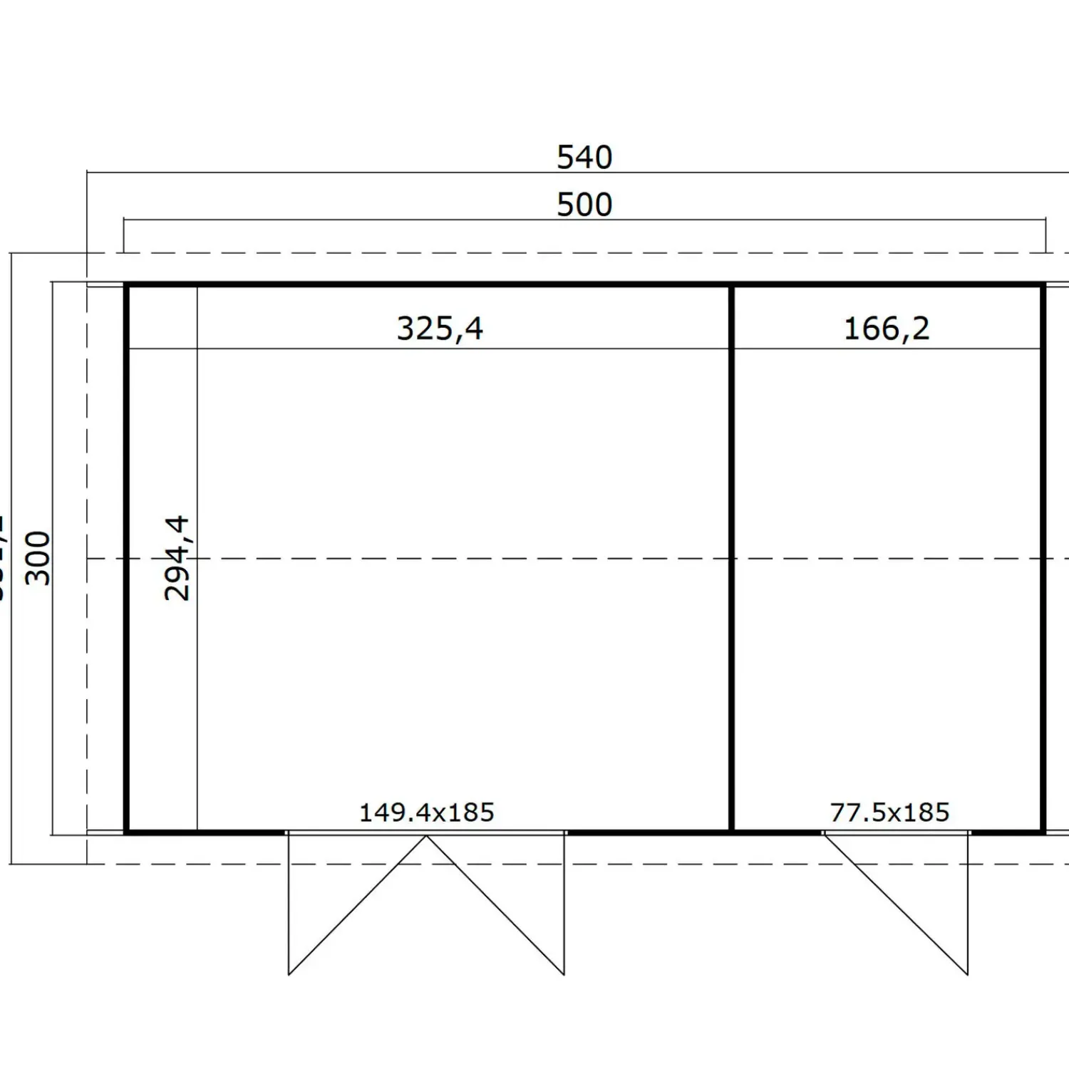 Redskabsskure I Træ^Tuvalu XL redskabsrum todelt med dobbelt- og enkeltdør 14,56 m²