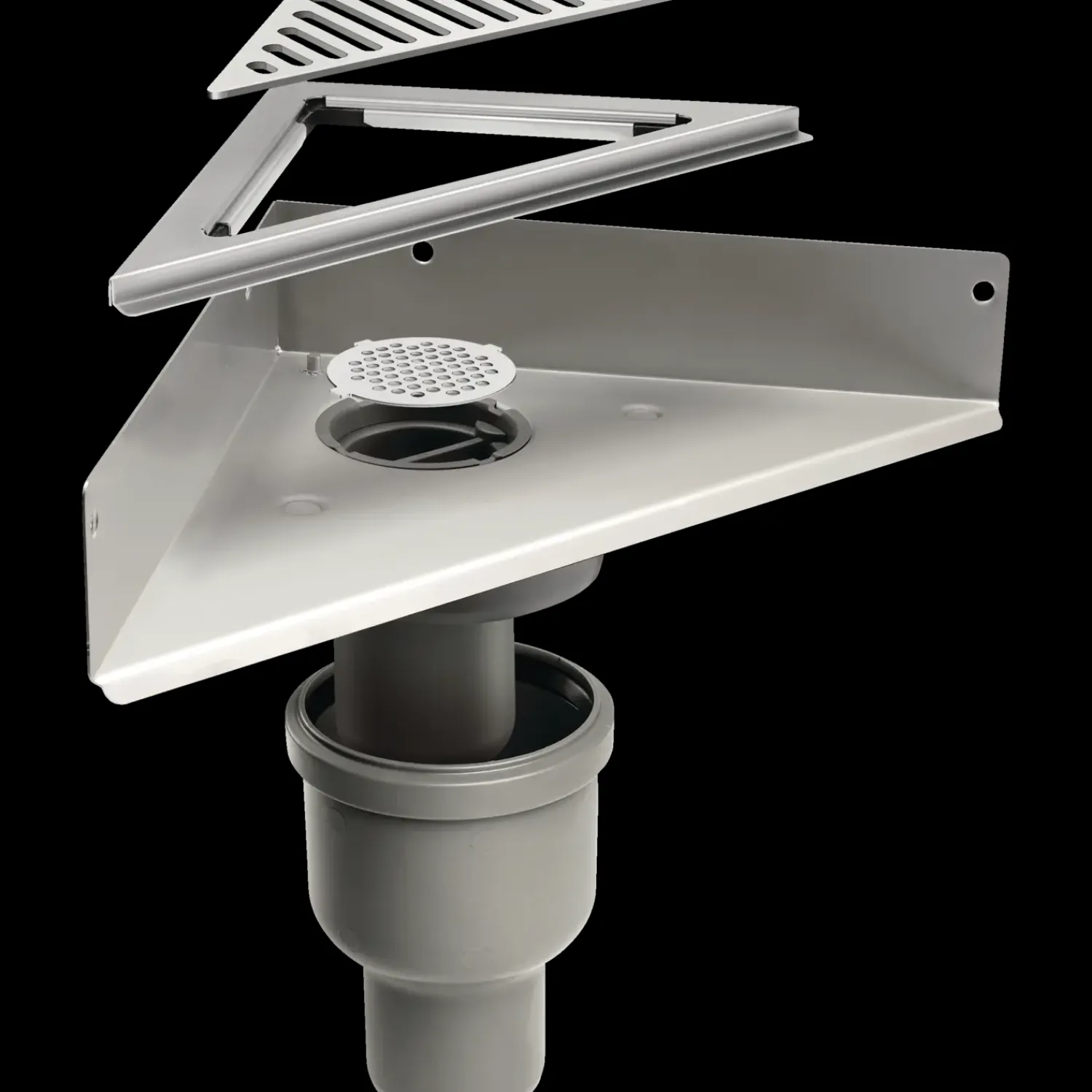 Clearance Unidrain sampak hjørne model med lodret udløb Ø75 mm