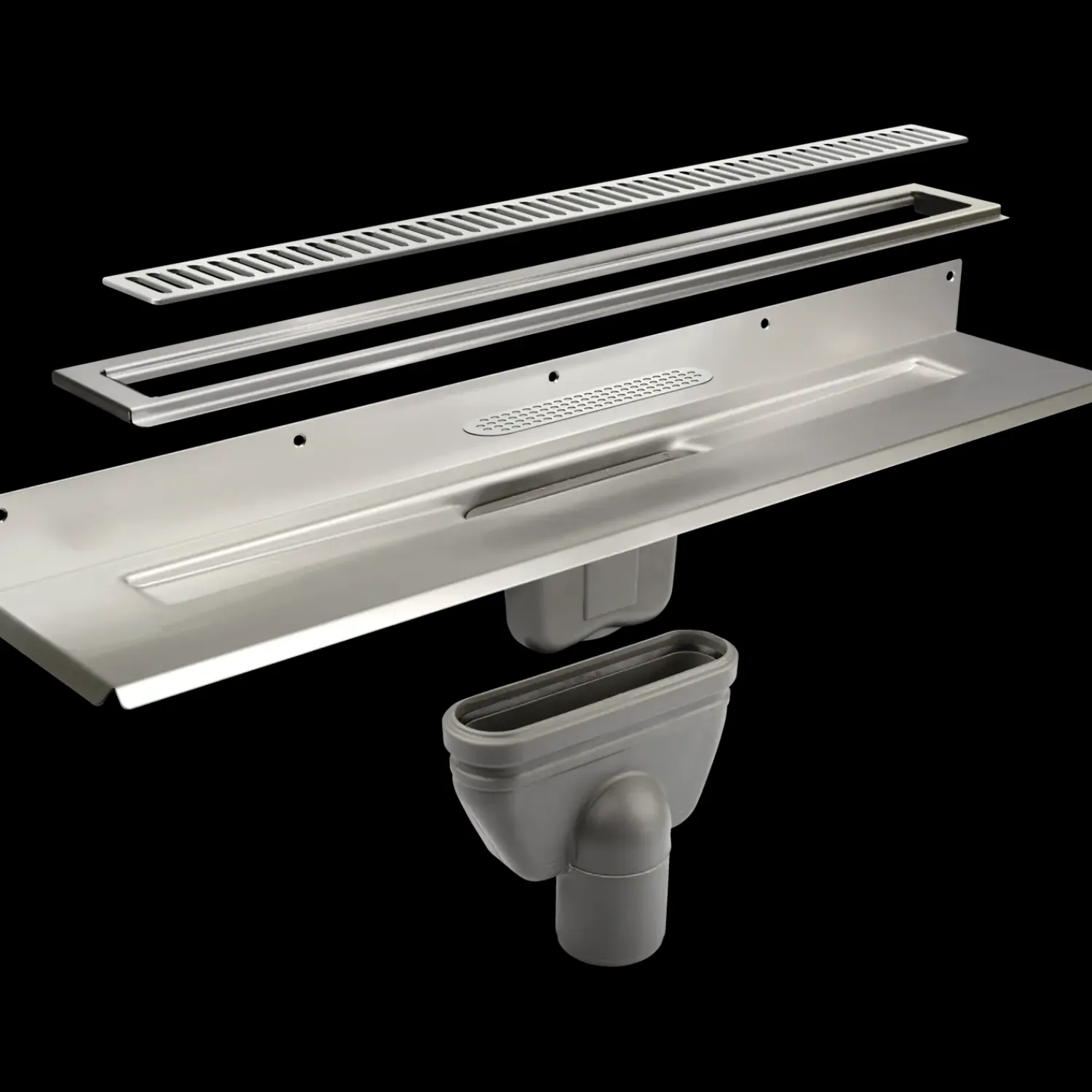 Outlet Unidrain sampak linje 700 mm med lodret udløb Ø75 mm