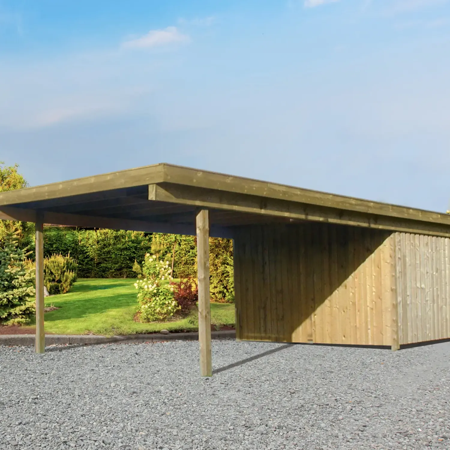 Davidsen Carporte^Valdemar carport med redskabsrum 836x420 cm - m/plast trapeztag