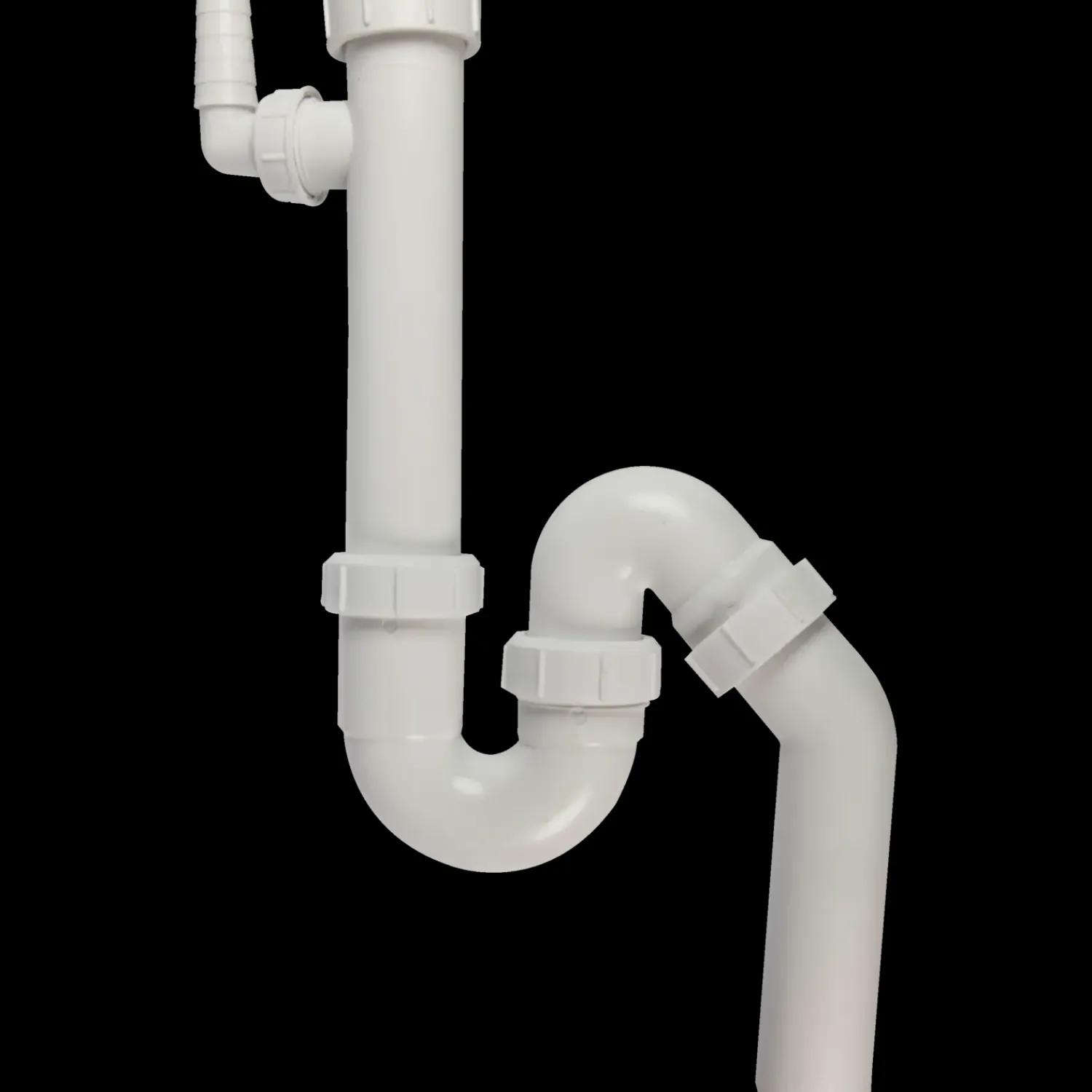 Clearance Vandlås t/køkkenvask m/slangestuds 1 1/2"x40 mm hvid