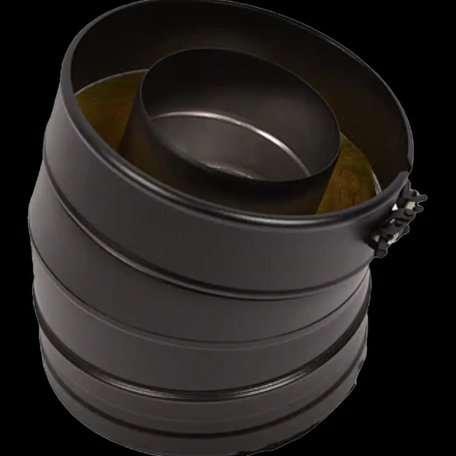 Varde Ovne Skorstene Og Tilbehør^Varde skorstensbøjning sort, 15°