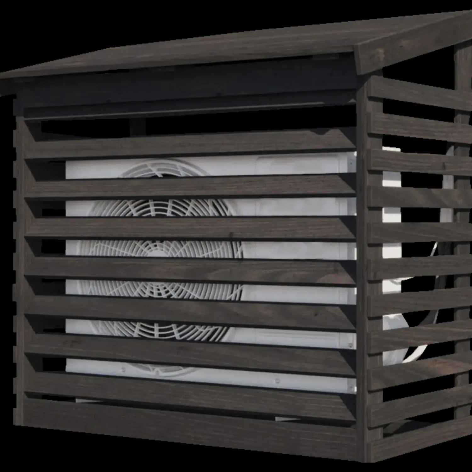 Tilbehør Til Varmepumper^Varmepumpeskjuler sort 102x102x52 cm - usamlet