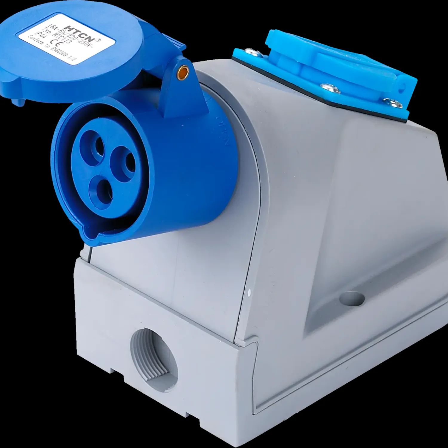 El-Installation^Vægudtag combo 2X230V CEE/DK grå