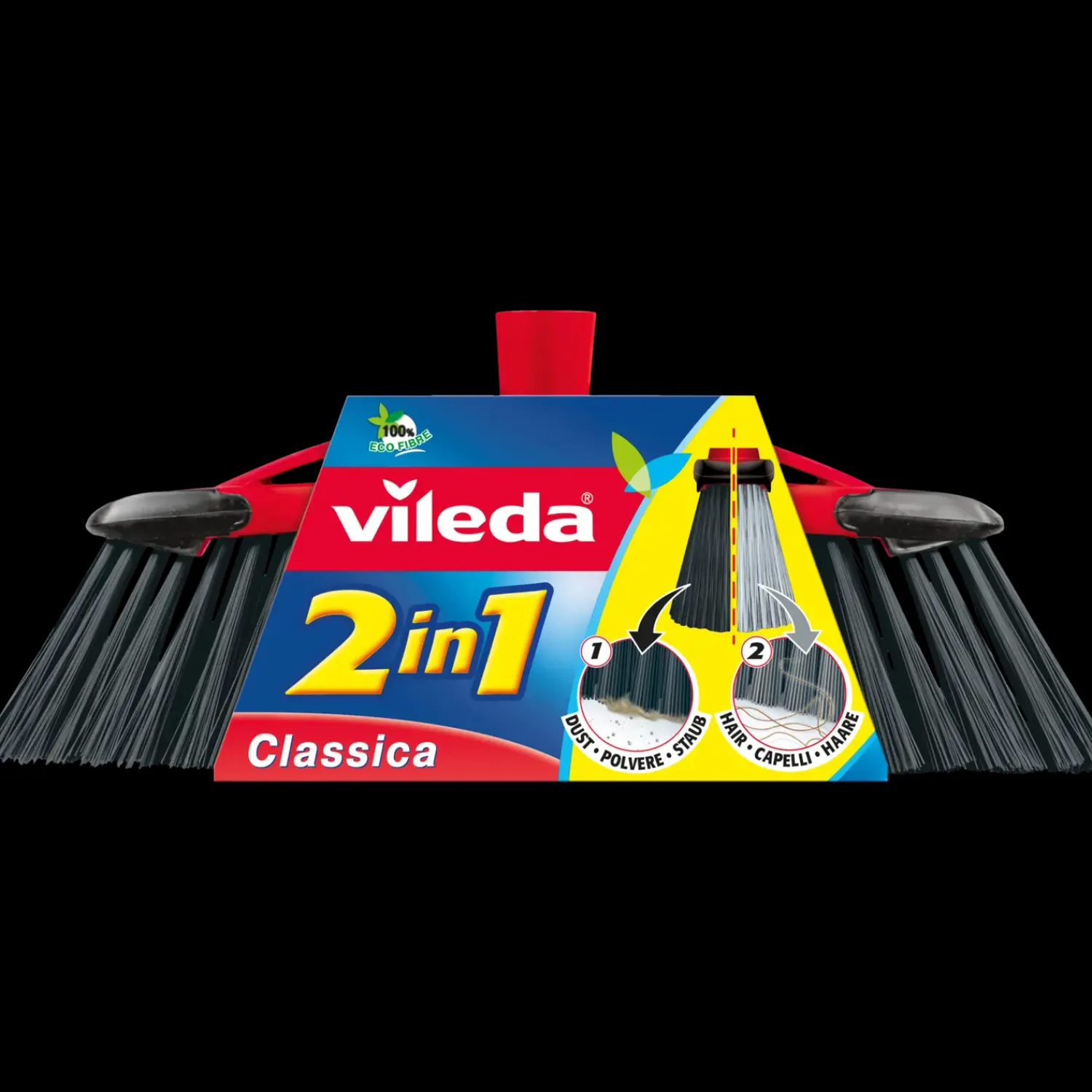 Best Vileda Classic 2in1 kost u/skaft sort/grå