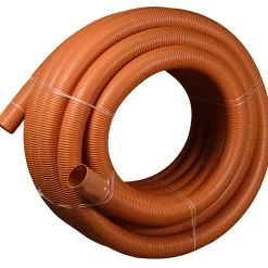Brønde Og Dræn^Wavin drænrør korrugerede pvc 1,5x5 mm 80 mm x 150 m rød