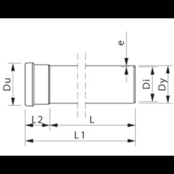New Wavin kloakrør PVC-ML rød 110x500 mm