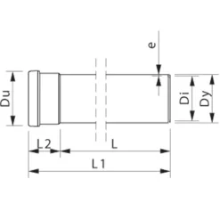 New Wavin kloakrør PVC-ML rød 110x500 mm