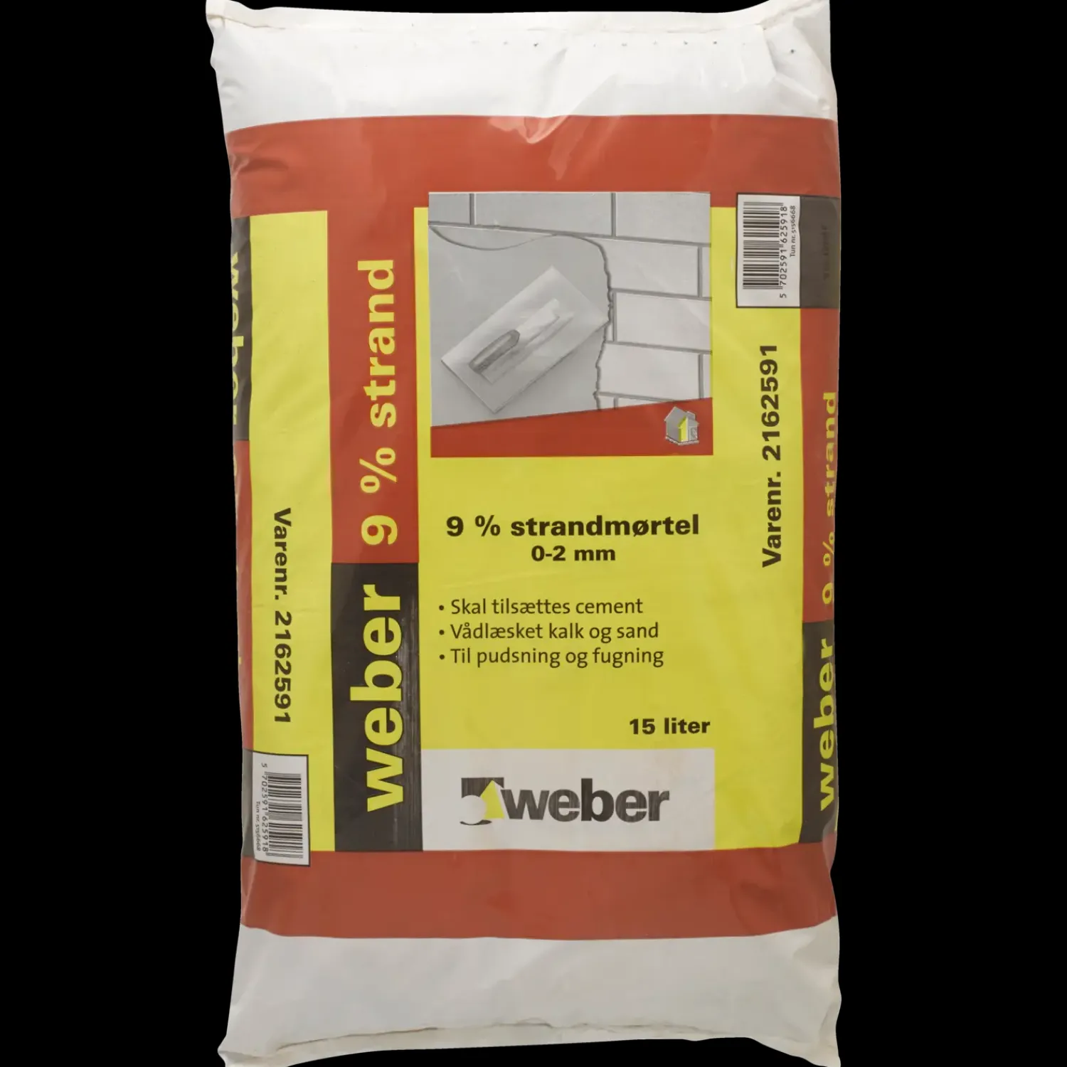 Dame Weber Saint Gobain Mørtel Og Puds^Weber 9% strandmørtel 0-2 mm 15L