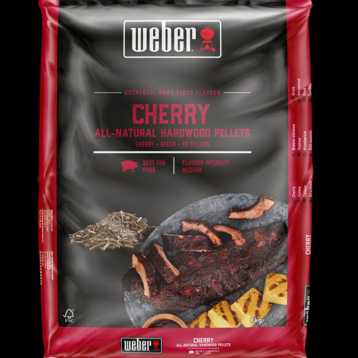 Weber Optænding Og Briketter^® træpiller af kirsebærtræ til træpillegrill 8 kg. pose