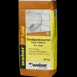 Dame Weber Saint Gobain Mørtel Og Puds^Weber tyndpudsmørtel 1002-Y, 25 kg, hvid