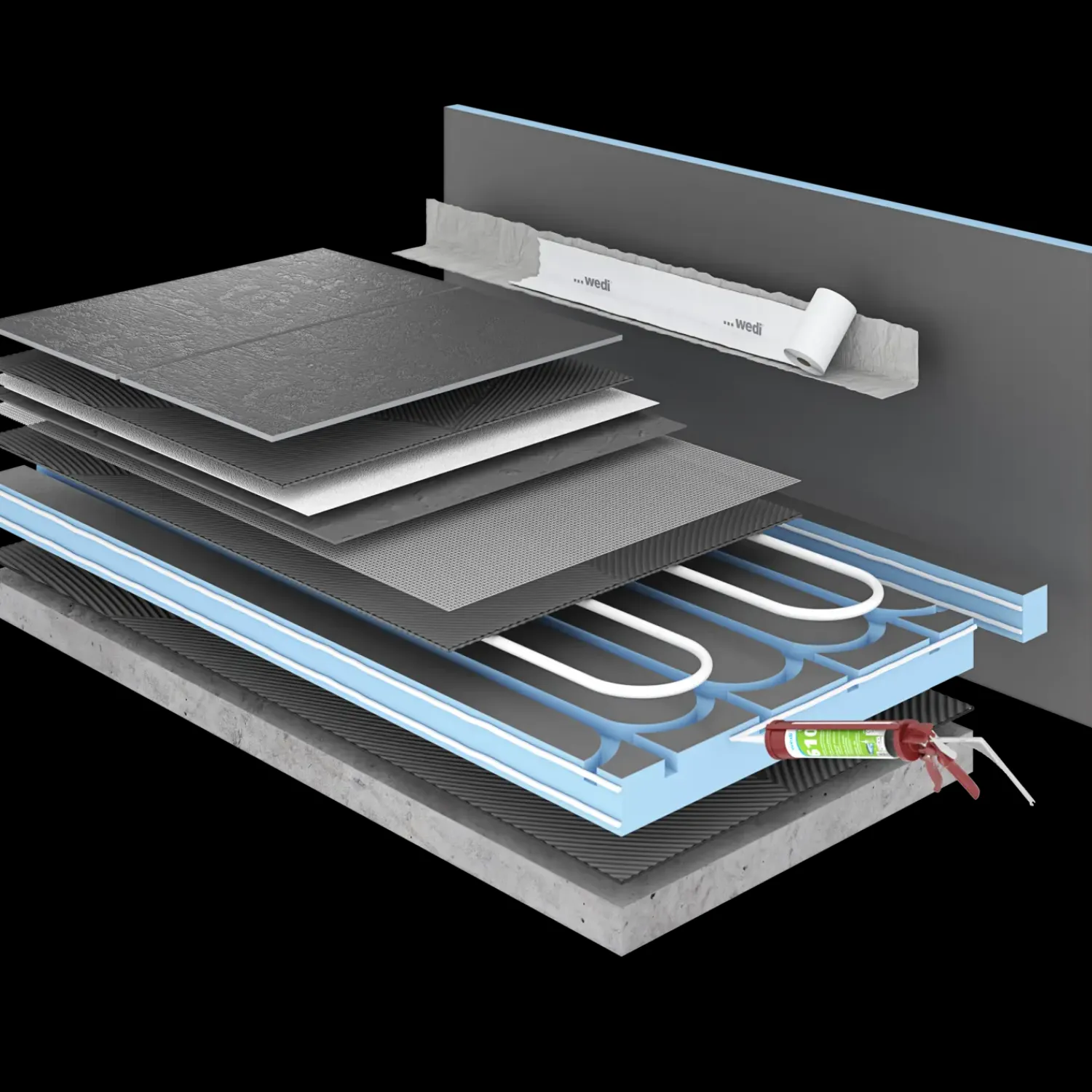 Gulvvarme^wedi Preline gulvvarmeplader 1240x600x30